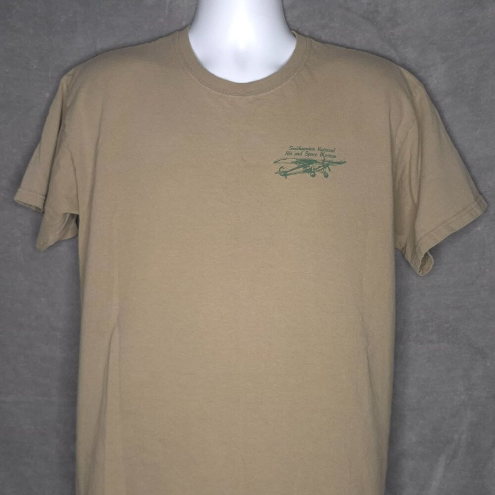 Smithsonian Institution Spirit Of St. Louis T-Shirt L Beige Aviation Graphic